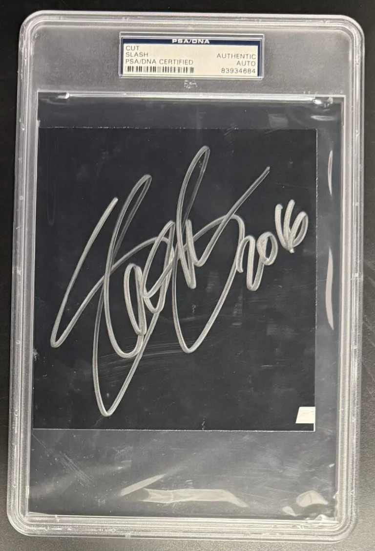 Slash Guns N Roses Signed Autograph PSA/DNA Slabbed Cut Signature - GnR COA