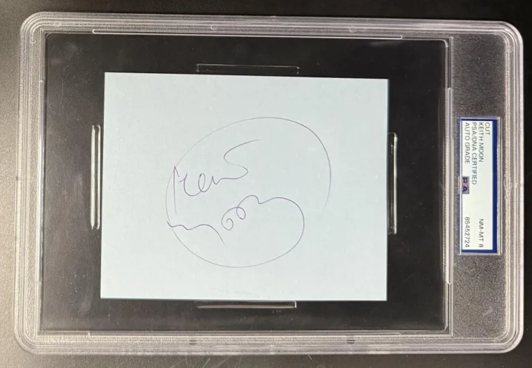 Keith Moon The Who Signed Autograph PSA/DNA Slabbed Cut Signature NM MINT 8