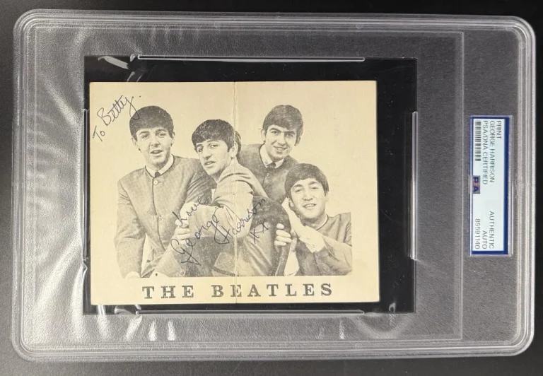 George Harrison Beatles Rare Signed Autograph PSA/DNA Slabbed Photo Print COA