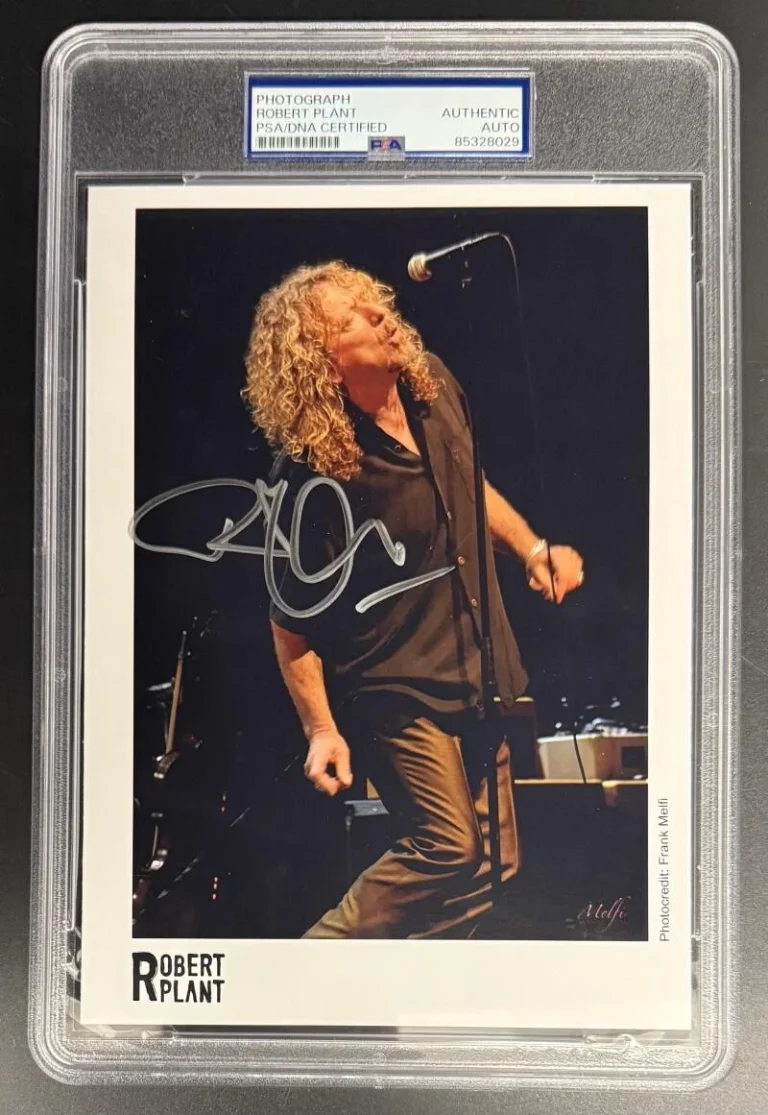 Robert Plant Signed Autograph PSA/DNA Slabbed Led Zeppelin Stage Photo Print COA