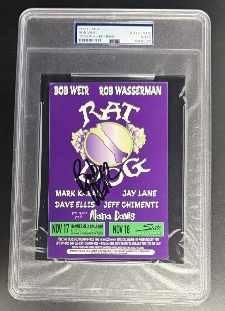 Bob Weir Signed Autograph PSA/DNA Slabbed Rare Rat Dog Band NYC Postcard COA