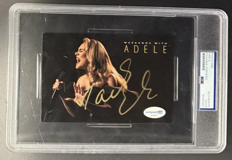Adele Adkins Signed Autograph PSA/DNA Slabbed Weekends With Photo Postcard COA