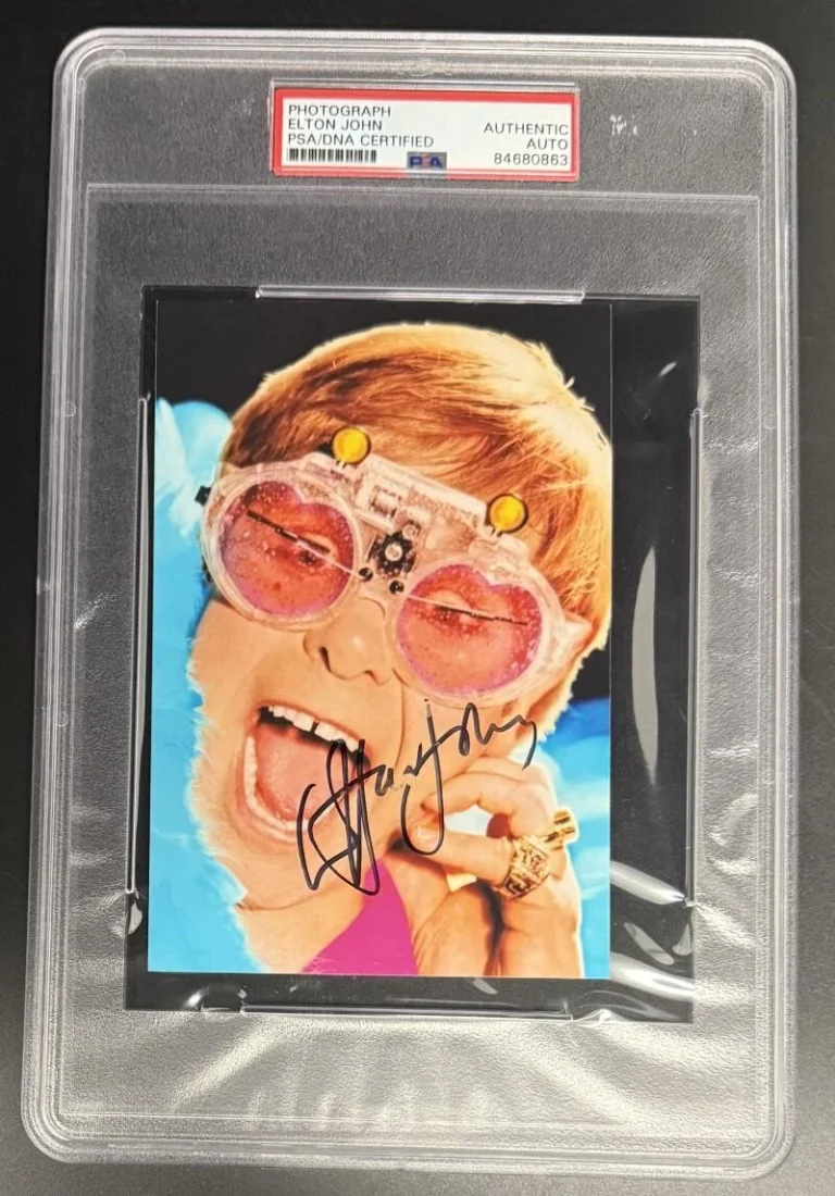 Elton John Signed Autograph PSA/DNA Slabbed Classic Promo Rare Photo Print COA B