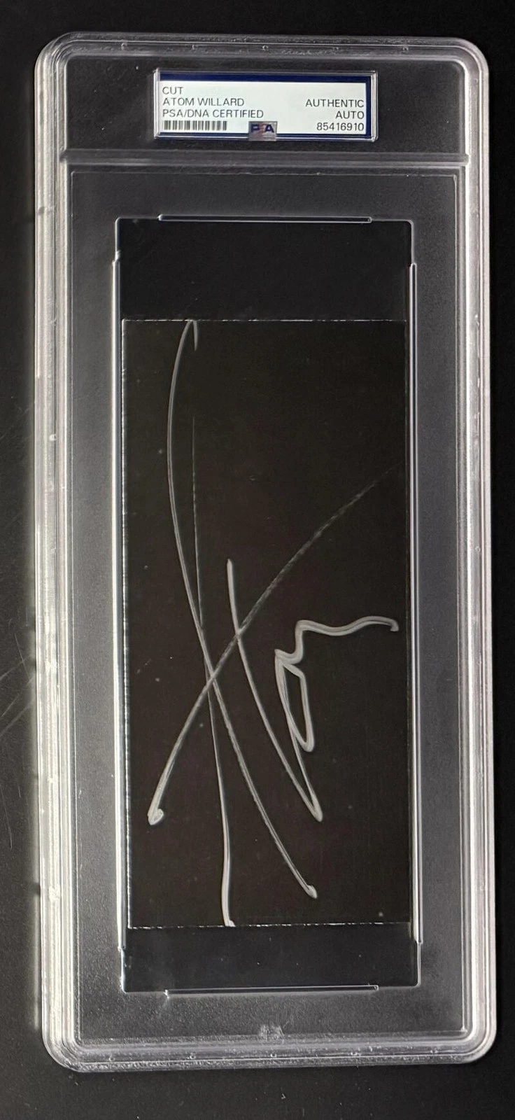 Atom Willard Signed Autograph Alkaline Trio Cut Card Slabbed PSA/DNA COA Drummer