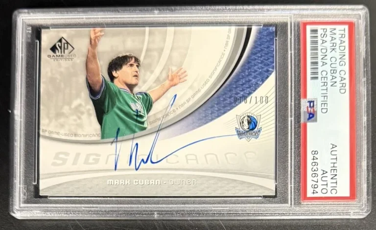 Mark Cuban Signed Autograph PSA/DNA COA Slab Mavericks Shark Tank Trading Card A