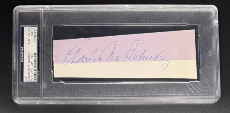 Charles M. Schulz Signed Autograph Slabbed Encapsulated Full Cut PSA/DNA COA