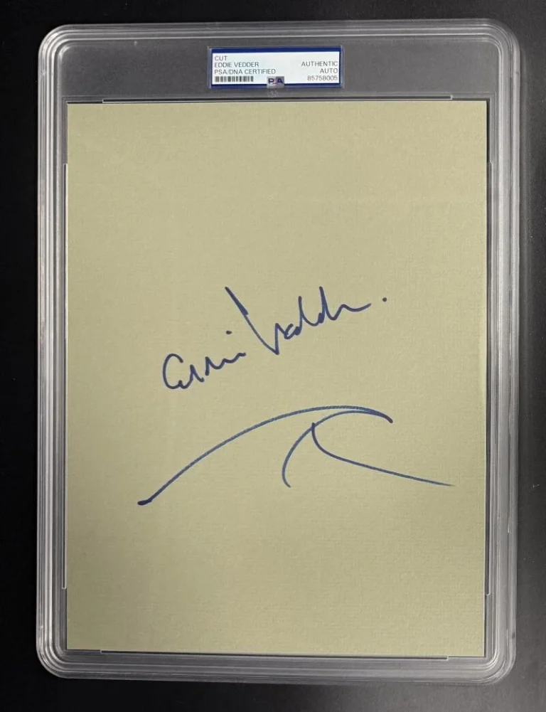 Eddie Vedder Pearl Jam Signed Autograph Original Wave Drawing Sketch PSA/DNA COA