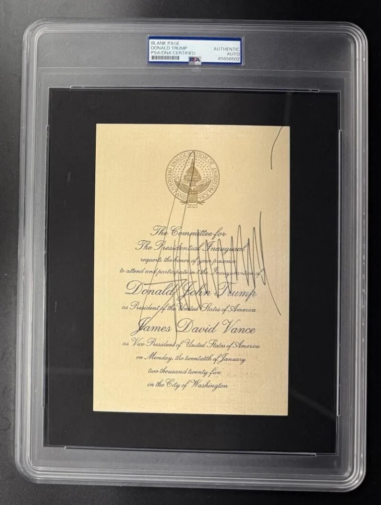 President Donald Trump Signed Autograph PSA/DNA Replica Inauguration Invitation