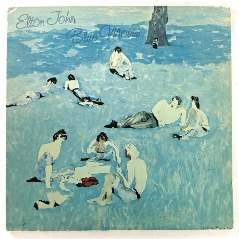 Elton John Signed Autograph Blue Moves Album Record w/ Vintage Signature JSA COA
