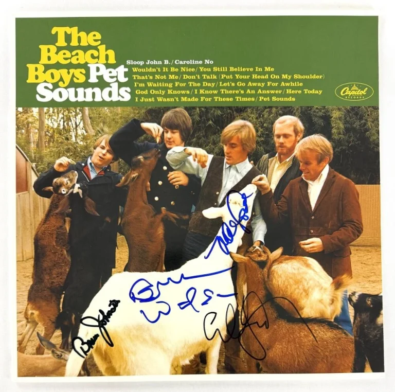 Beach Boys Signed Autograph Pet Sounds Album Record Brian Wilson Mike Love + JSA