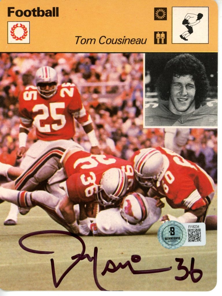 Tom Cousineau Autographed Ohio State Buckeyes 1979 Sportscaster Card BAS 56217