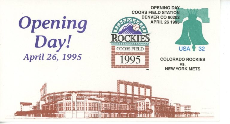 Colorado Rockies 1995 Opening Day 04/26/1995 vs. Mets Envelope 56254