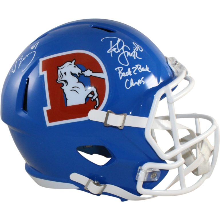 Ed McCaffrey Rod Smith Autographed Denver Broncos F/S 75-96 Helmet Beckett 56359