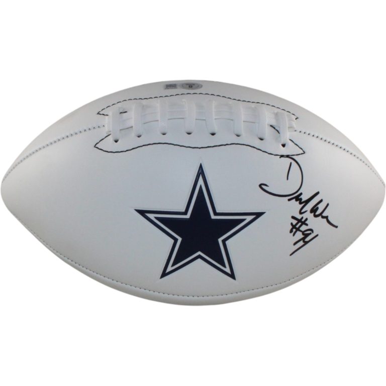 Demarcus Ware Autographed Dallas Cowboys Logo Football Beckett Witness 56377
