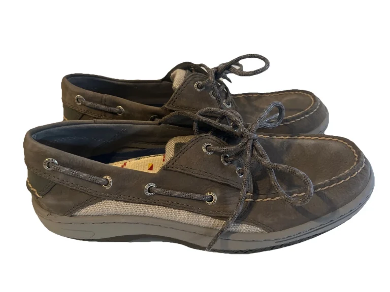 Size 8.5 Men's Sperry Billfish 3-Eye Leather Boat Shoes Gray STS25600