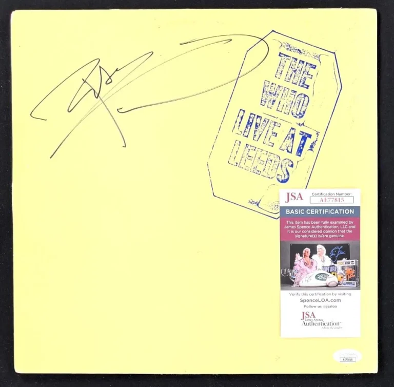 Pete Townshend Signed Autograph The Who Live At Leeds Album Record LP w/ JSA COA
