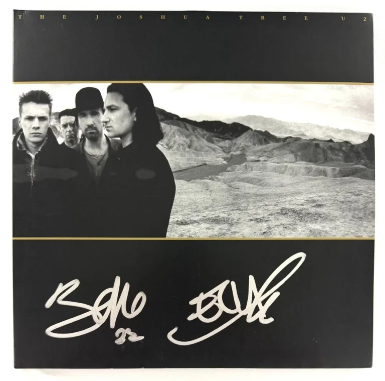 Bono & The Edge Signed Autograph U2 Joshua Tree Album Vinyl Record LP w/ JSA COA