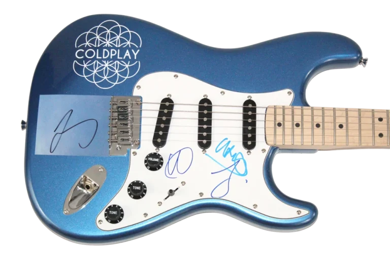 Coldplay Full Band Signed Autograph Guitar - Chris Martin Guy Will Jonny JSA COA
