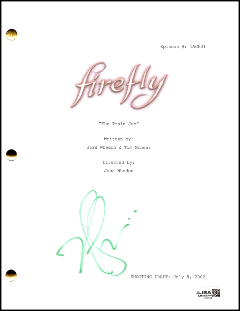 Nathan Fillion Signed Autograph Firefly Pilot Script - Mal Reynolds w/ JSA COA