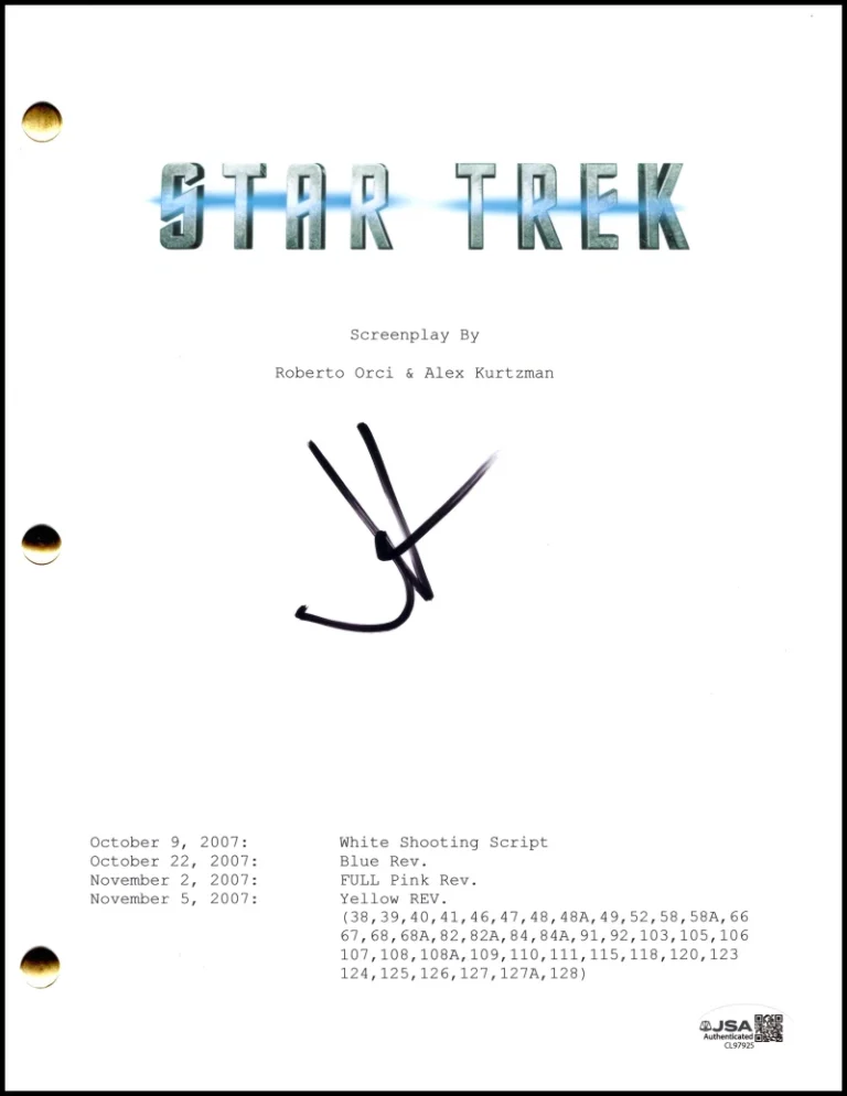 JJ Abrams Signed Autograph Star Trek Full Movie Script Screenplay w/ JSA COA
