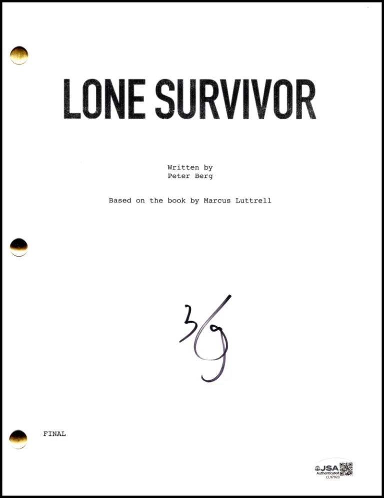 Mark Wahlberg Signed Autograph Lone Survivor Script - Marcus Luttrell w/ JSA COA
