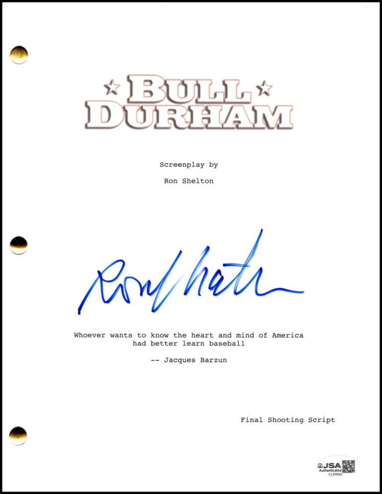 Ron Shelton Signed Autograph Bull Durham Full Movie Script Screenplay w/ JSA COA
