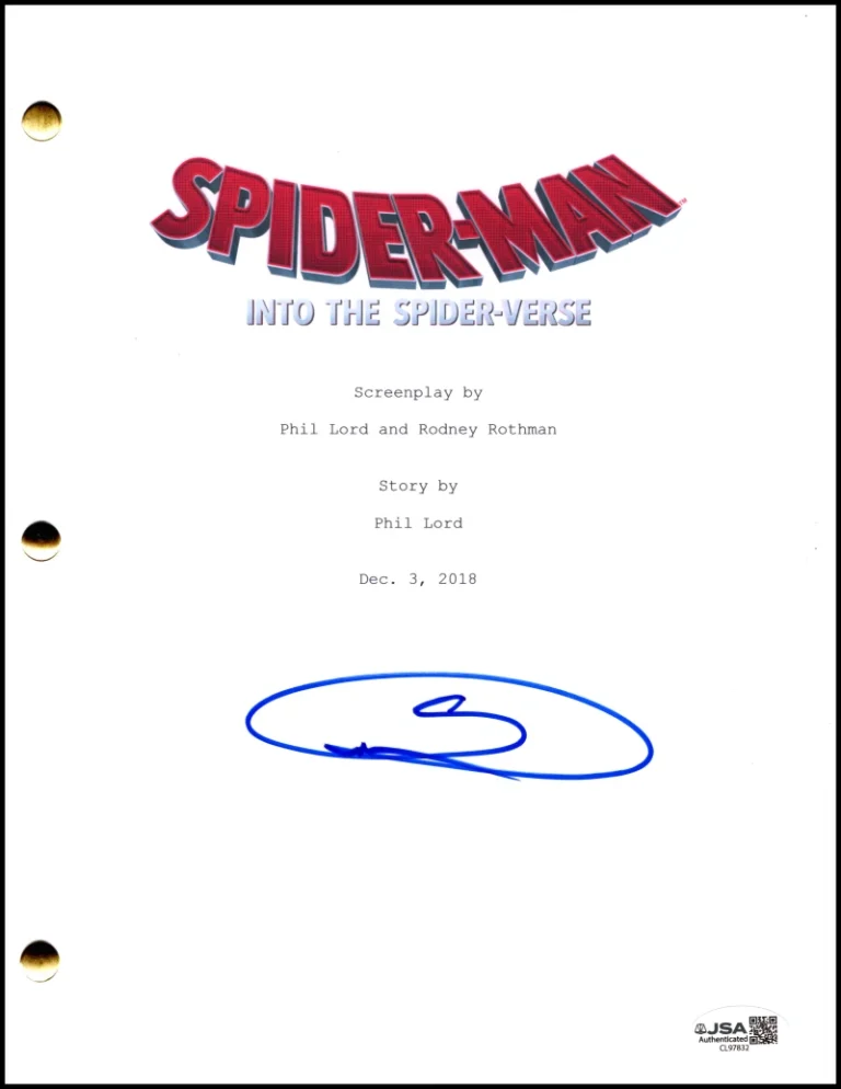 Shameik Moore Signed Autograph Spider-Man Into the Spider-Verse Script - JSA COA