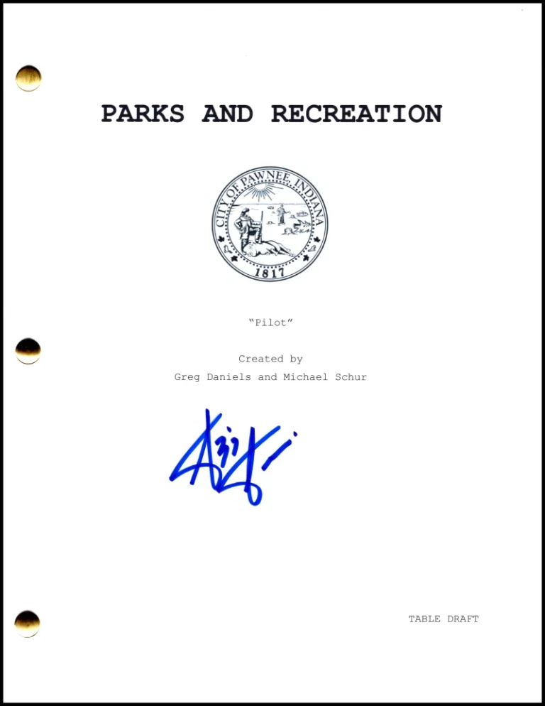 Aziz Ansari Signed Autograph Parks and Recreation Full Pilot Script Screenplay