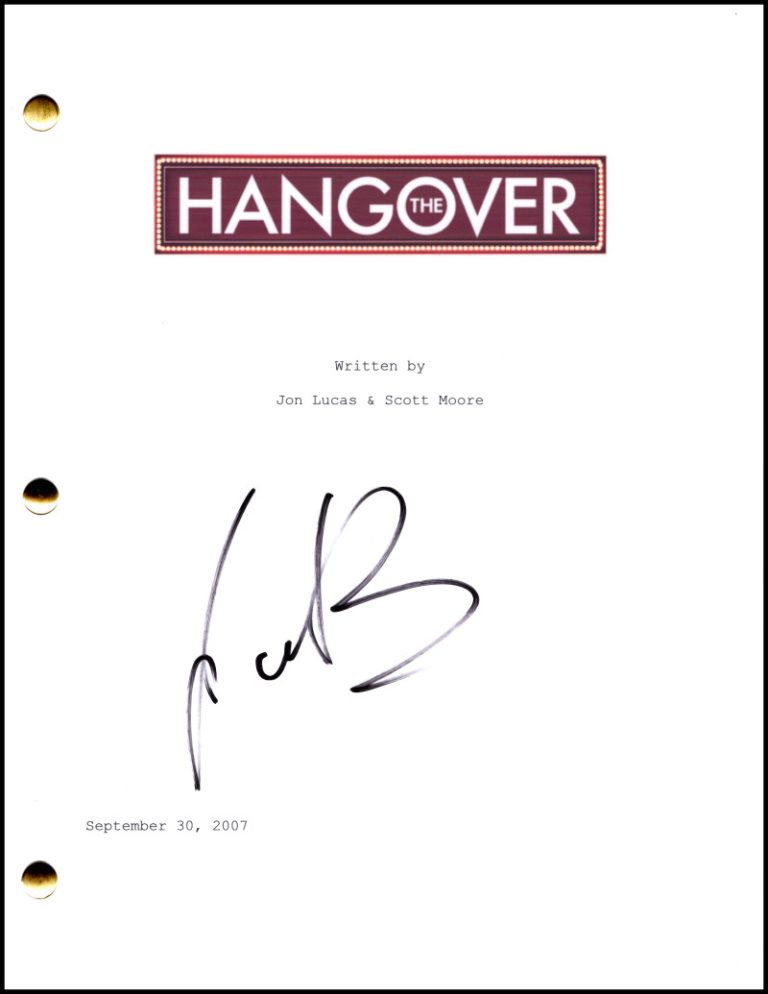 Justin Bartha Signed Autograph The Hangover Full Movie Script Screenplay - Doug