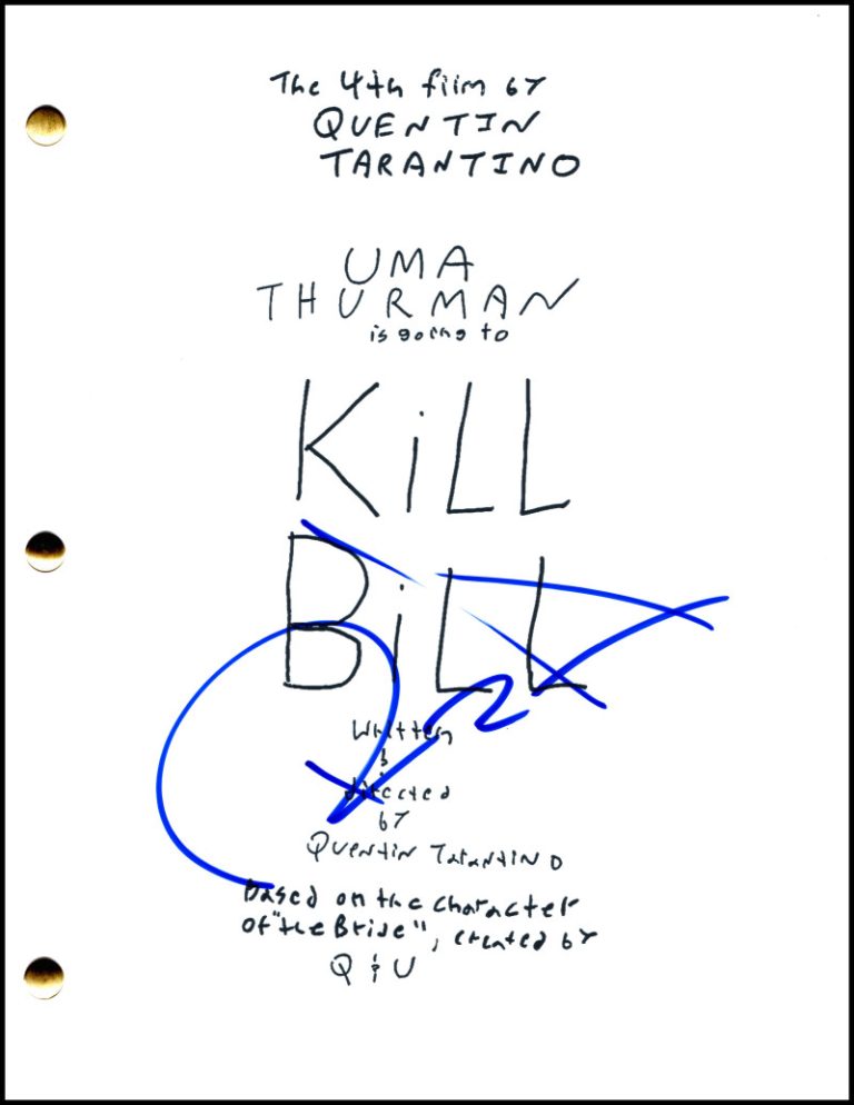 RZA Signed Autograph Quentin Tarantino 's Kill Bill Full Movie Script Screenplay