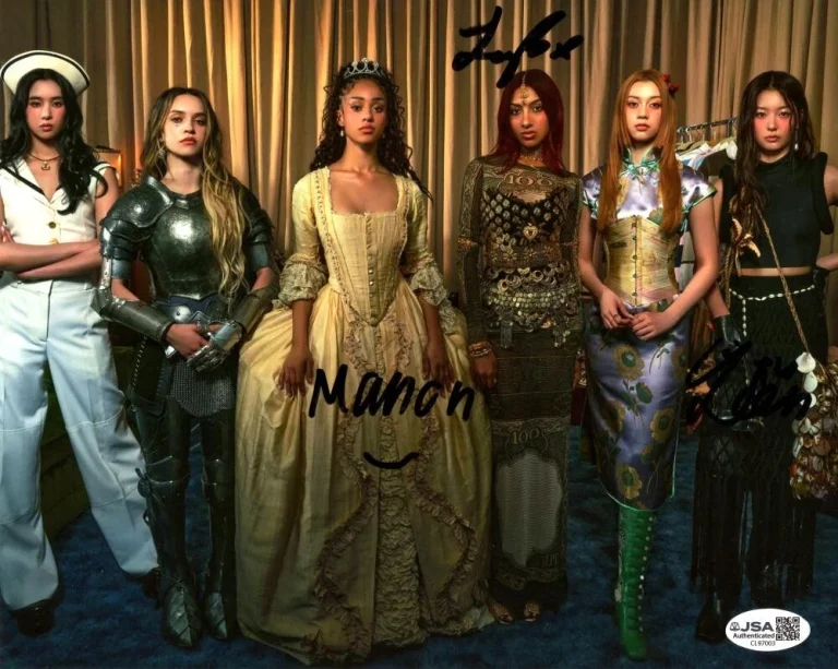 KATSEYE Band Signed Autograph 8x10 Photo - Manon Yoonchae & Lara Raj w/ JSA COA