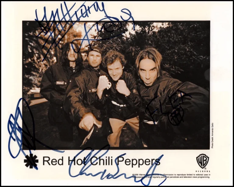 Red Hot Chili Peppers Band Signed Autograph 8x10 Photo Anthony Kiedis +3 JSA COA