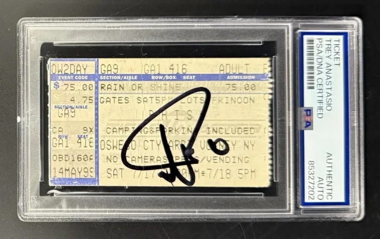 Trey Anastasio Signed Autograph Phish PSA/DNA COA Slabbed 1999 Original Ticket