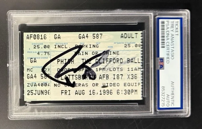Trey Anastasio Signed Autograph Phish PSA/DNA COA Slab1996 Clifford Ball Ticket