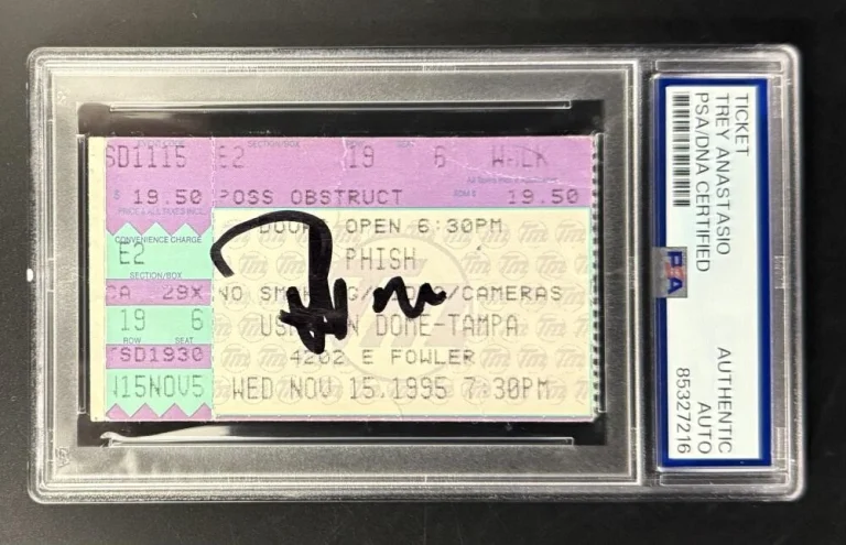 Trey Anastasio Signed Autograph Phish PSA/DNA COA Slabbed 1995 Tampa Rare Ticket
