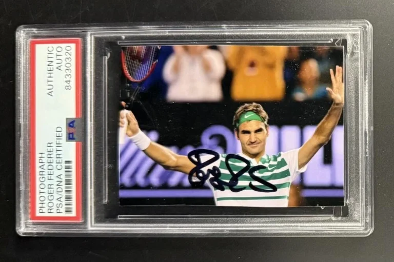 Roger Federer Signed Autograph PSA/DNA COA Slab Australian Open Tennis Photo