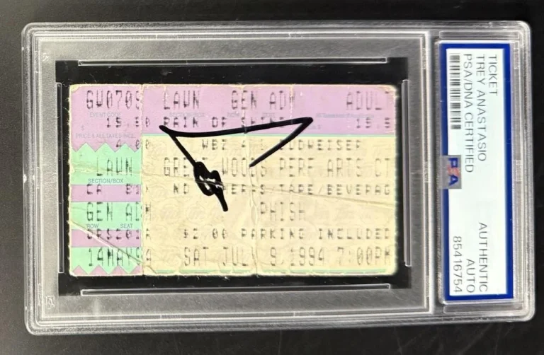 Trey Anastasio Signed Autograph Phish PSA/DNA COA Slab Great Woods 1994 Ticket