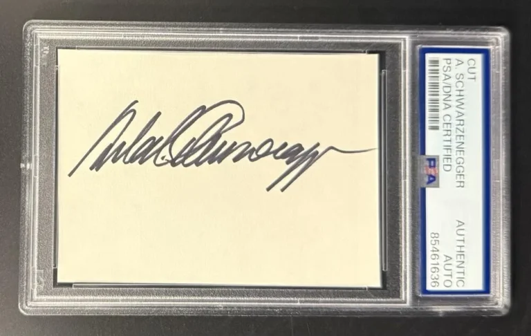 Arnold Schwarzenegger Signed Full Autograph PSA/DNA COA Slabbed Cut Card Rare