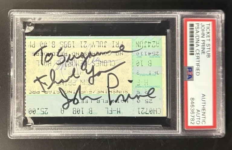 John Prine Signed Autograph PSA/DNA COA Slabbed Original 1995 Rare Ticket Legend