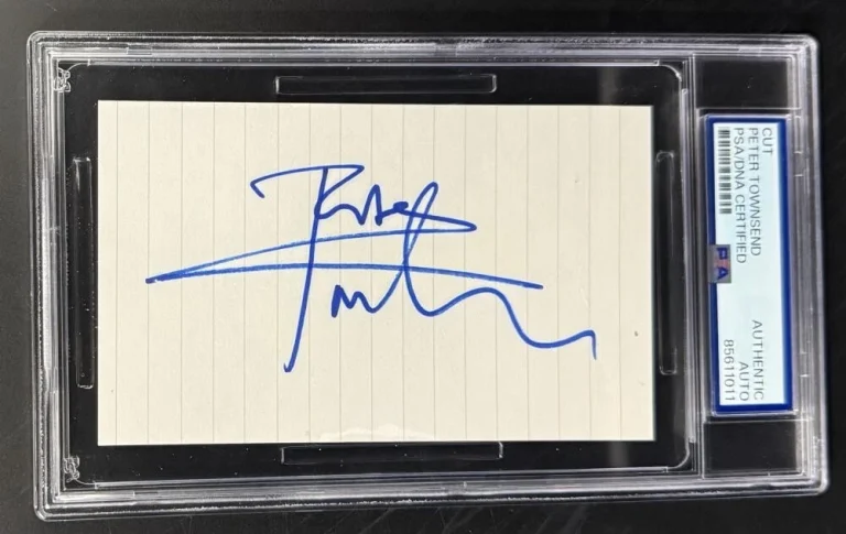Pete Townshend The Who Signed Full Autograph PSA/DNA COA Slabbed Cut Note Card