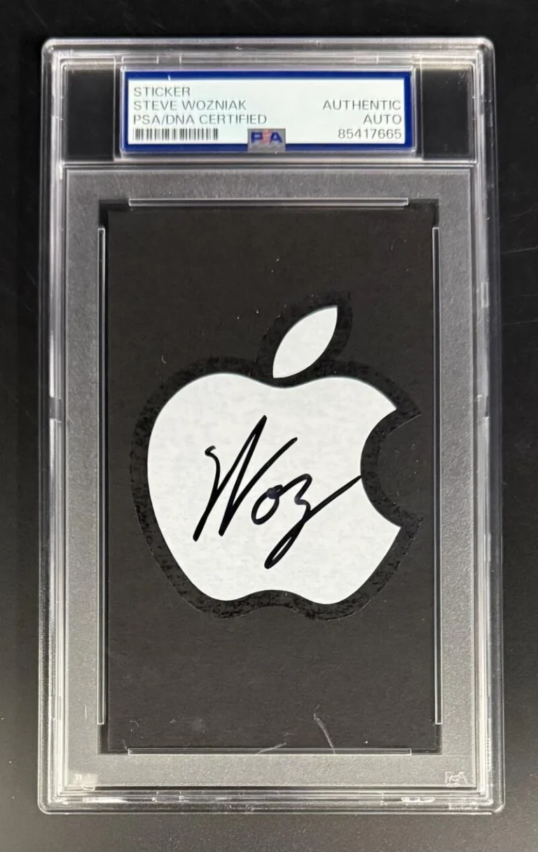 Steve Wozniak Signed Autograph PSA/DNA Slabbed Apple Computers Sticker 3x5 Card