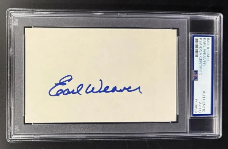 Earl Weaver Signed Autograph PSA/DNA Slabbed 3x5 Index Card Orioles Baseball HOF