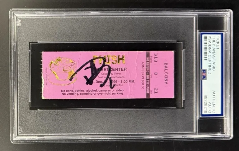 Trey Anastasio Phish Signed Autograph PSA/DNA COA Slabbed Boston Pollock Ticket