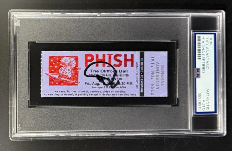Trey Anastasio Phish Signed Autograph PSA/DNA COA Slabbed 1996 NY Pollock Ticket