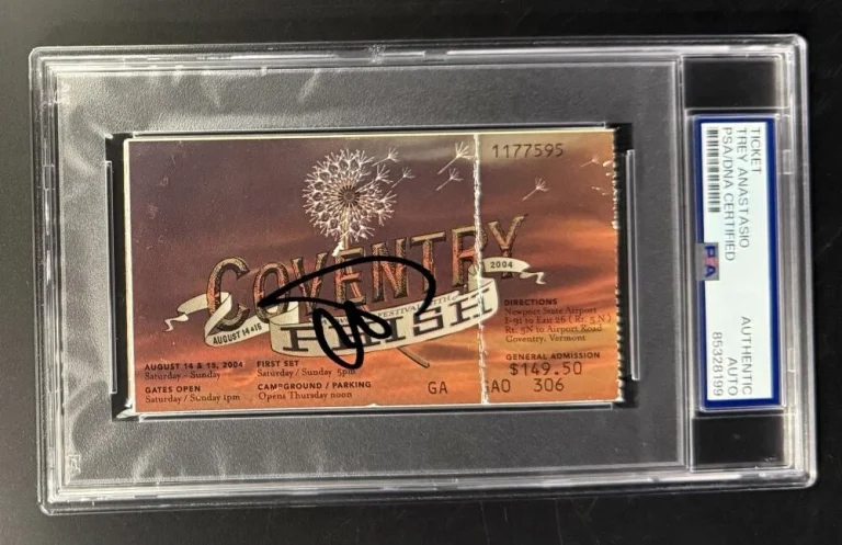 Trey Anastasio Phish Signed Autograph PSA/DNA COA Slabbed Coventry 2004 Ticket