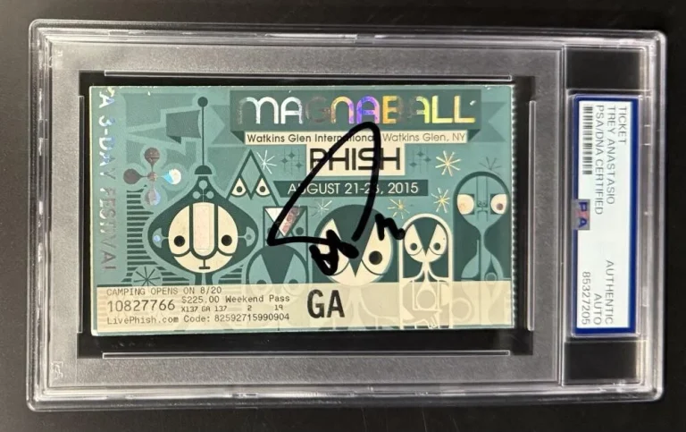 Trey Anastasio Phish Signed Autograph PSA/DNA COA Slabbed Watkins Glen NY Ticket