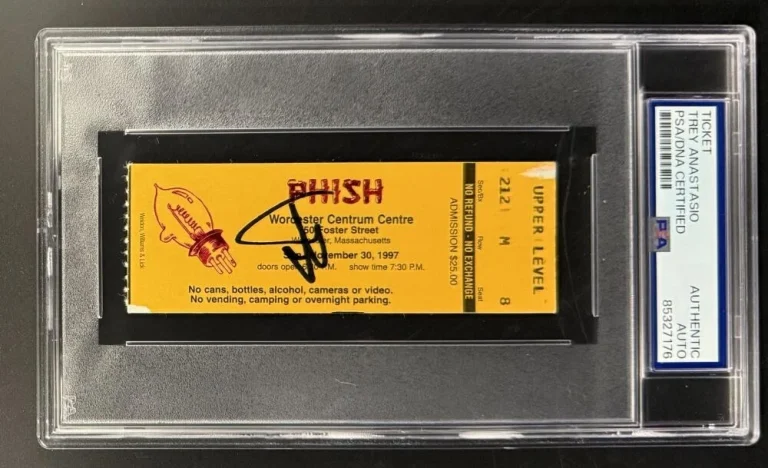 Trey Anastasio Phish Signed Autograph PSA/DNA COA Slab Boston '97 Pollock Ticket
