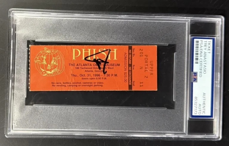 Trey Anastasio Phish Signed Autograph PSA/DNA COA Slab Atlanta 96 Pollock Ticket