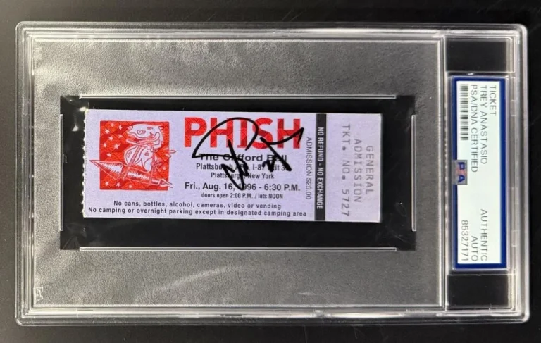Trey Anastasio Phish Signed Autograph PSA/DNA COA Slab Clifford Pollock Ticket