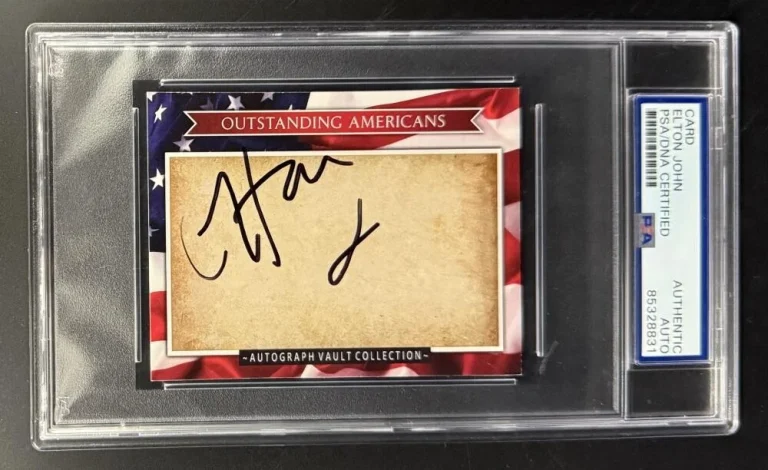 Elton John Signed Autograph PSA/DNA Slabbed Baseball Trading Card - Yellow Brick